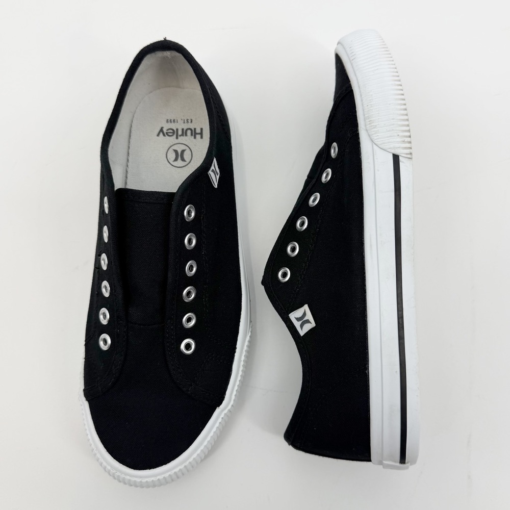 Hurley Chloe Black Slip On Sneakers | Size 6.5 | Canvas Skater Shoes - Picture 11 of 11